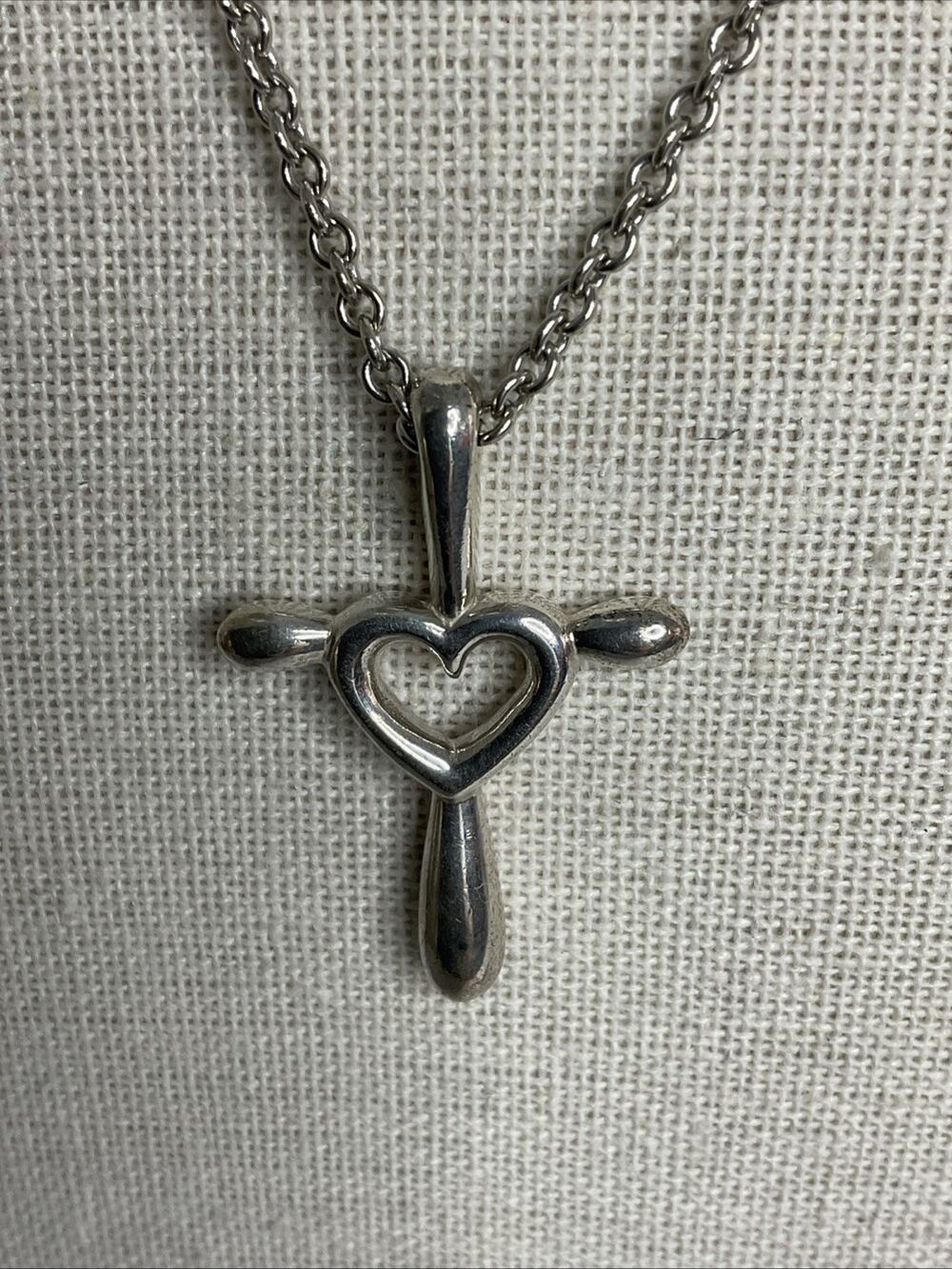 James Avery Retired Eternal Love Cross Pendant Sterling Silver